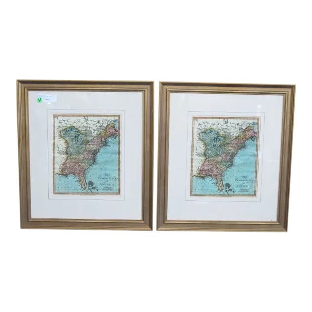 Coastal Map Prints- A Pair For Sale