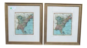 Coastal Map Prints- A Pair