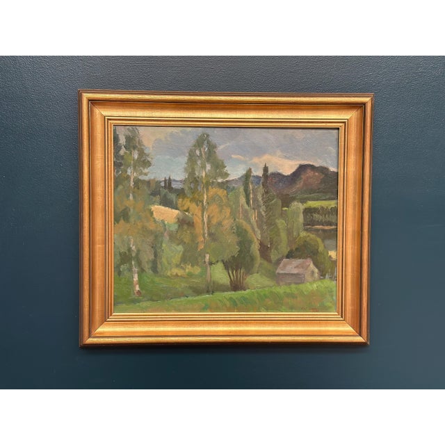 Olof Larsson, Lush Landscape, 1960s, Oil on Panel, Framed, Framed For Sale - Image 14 of 18