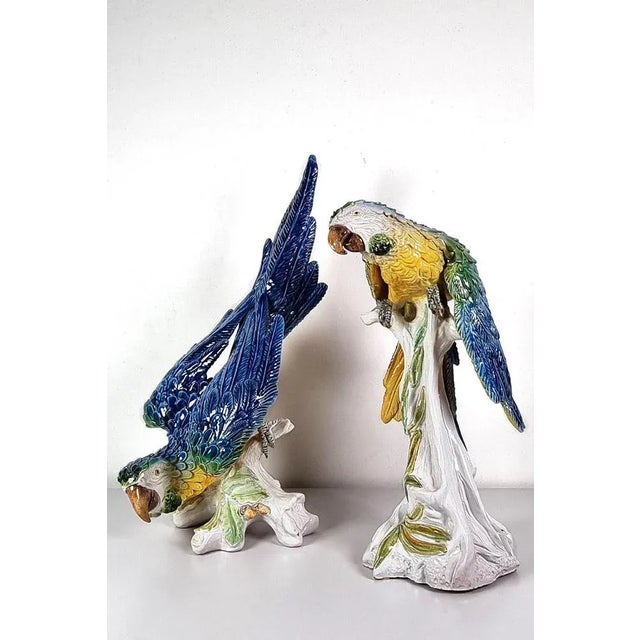 Purple Ceramic Macaws, Set of 2 For Sale - Image 8 of 8