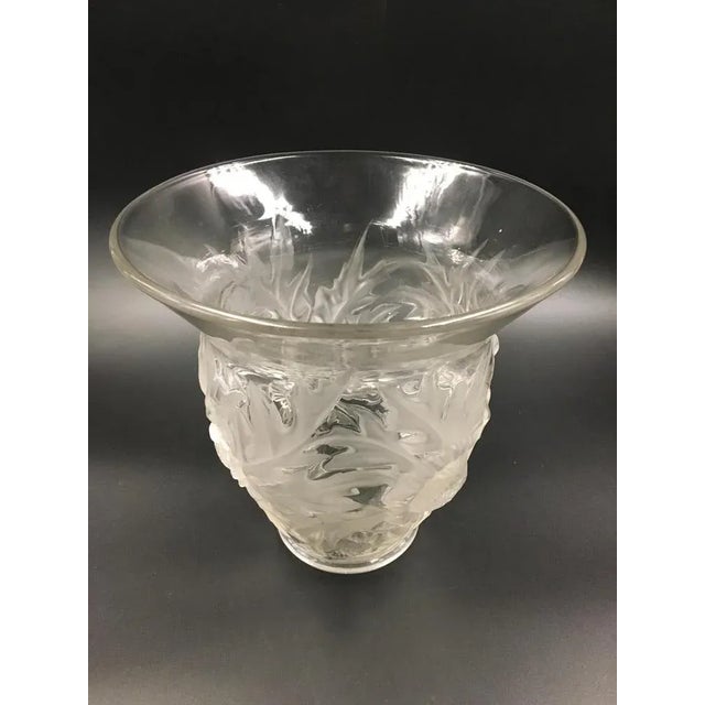 Art Deco Frosted Glass Vase with Thistle Motif from Verlys, France, 1930s, in Flawless conditions. Designed 1920 to 1949