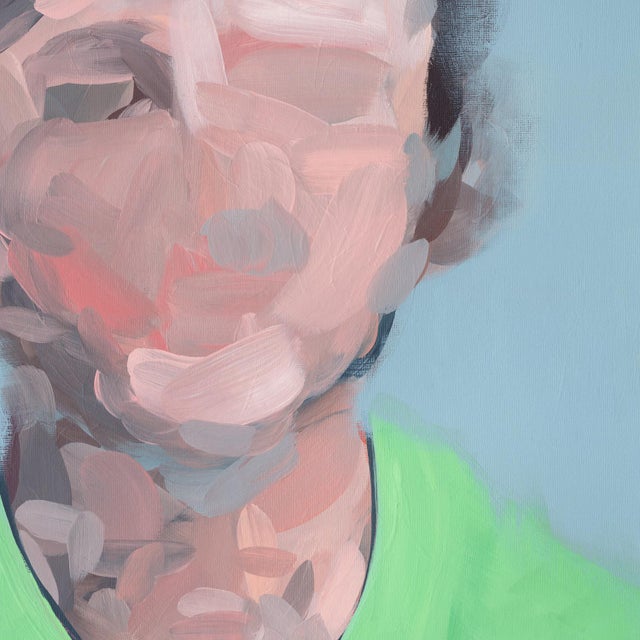 Abstract Portrait No.7 - Abstract Figurative Painting on Paper, Contemporary Portrait (18x24) For Sale - Image 3 of 5