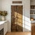 Wood Mid Century Spnaish Style Carved Wood Double Doors With Brass Studs 80 For Sale - Image 7 of 7