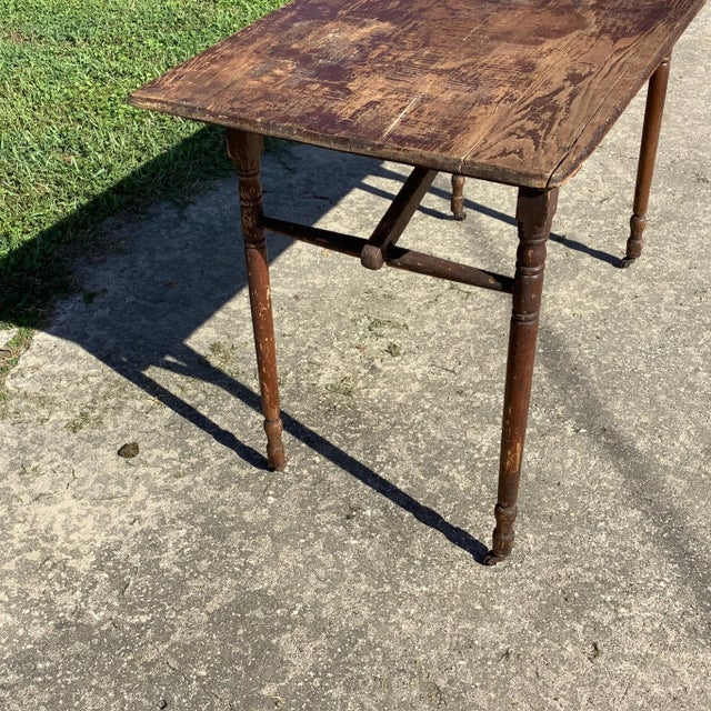 Rustic Antique Country Folding Table For Sale - Image 3 of 9