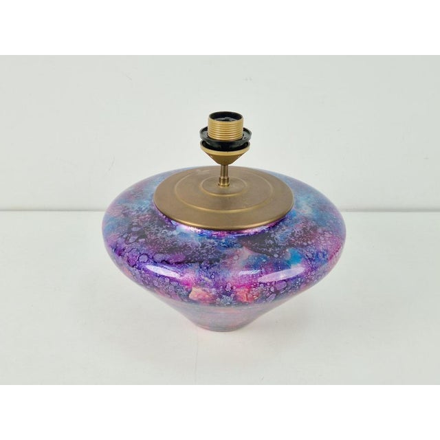 Vintage French Glass Table Lamp from Laque Line, 1970s For Sale - Image 9 of 13