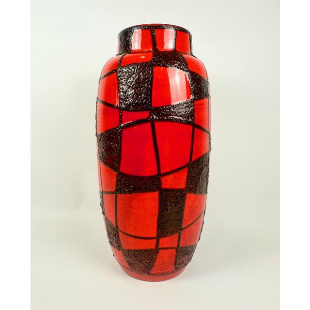 1960s Large Ceramic Floor Spiderweb Vase from Scheurich Ceramics, 1960s For Sale - Image 5 of 12