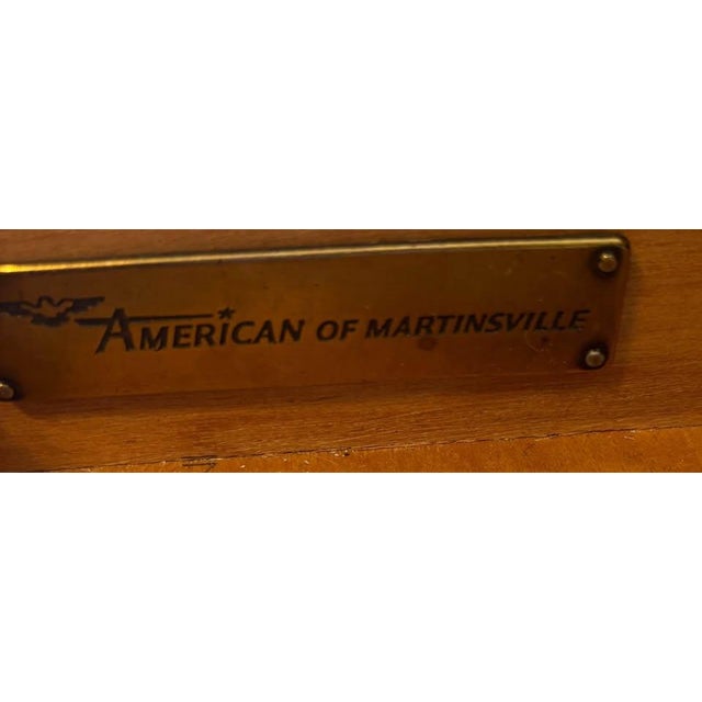 American of Martinsville Stunning American of Martinsville English Carlton Writing Desk For Sale - Image 4 of 4