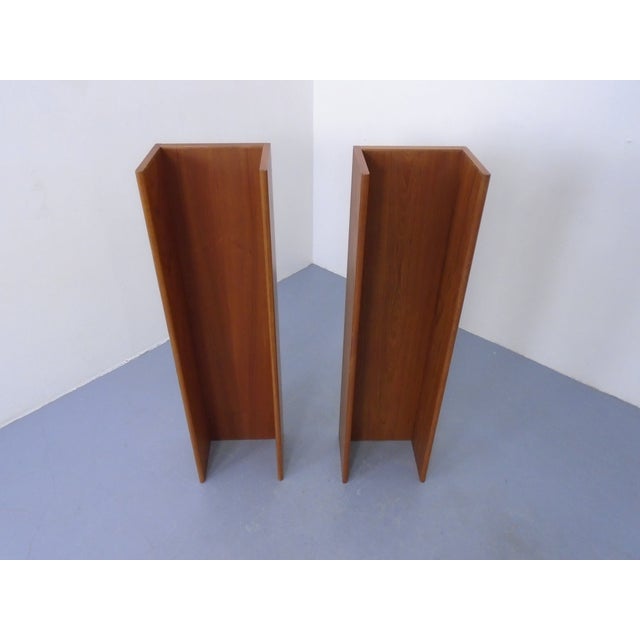Mid-Century Modern Large Minimalist Teak Wall Shelves, Germany, 1960s, Set of 2 For Sale - Image 3 of 13
