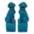 Vintage Chinese Porcelain Turquoise Foo Dog Figurines - A Pair For Sale