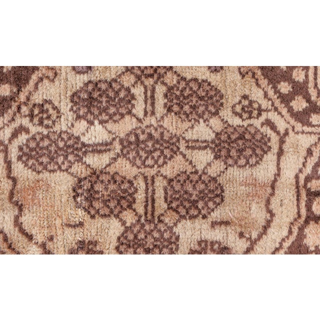 Indian Fine Antique Indian Amritsar Brown Carpet For Sale - Image 3 of 10