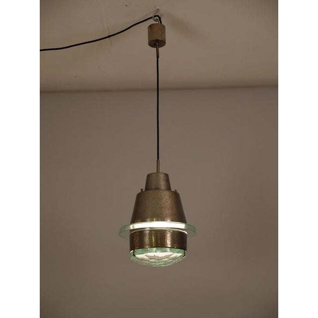 Faceted Glass Pendant Light from Stilnovo, 1960 For Sale - Image 3 of 6