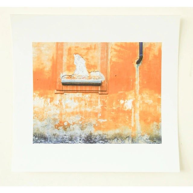 Vintage circa 1990's photograph on paper by Eric C. Weller (20th century) Texas. Interesting architectural detail of ochre...