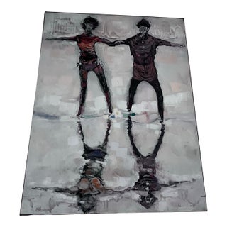 Original 1962 Max Gunther “Pas-De-Deux” Oil Painting – Rome, Italy For Sale