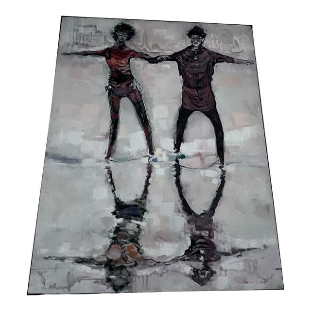 Original 1962 Max Gunther “Pas-De-Deux” Oil Painting – Rome, Italy For Sale