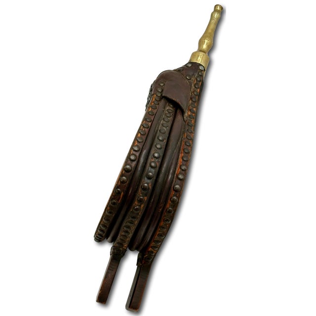 Outstanding Large 1890s Antique Hand Made English Yew Wood & Brass "Double Lung" Fireplace Bellows - 24 Inches Long For Sale - Image 17 of 18