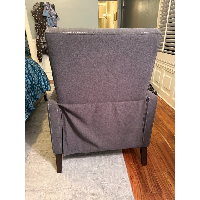 West Elm West Elm Lewis Push-Back Recliner – Charcoal / Dark Grey – Excellent Condition For Sale - Image 4 of 5
