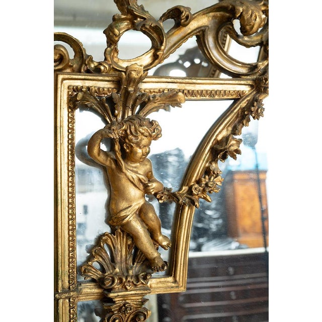 20th Century Baroque Carved Console Table with Mirror & Alabaster, 1970s For Sale - Image 6 of 8