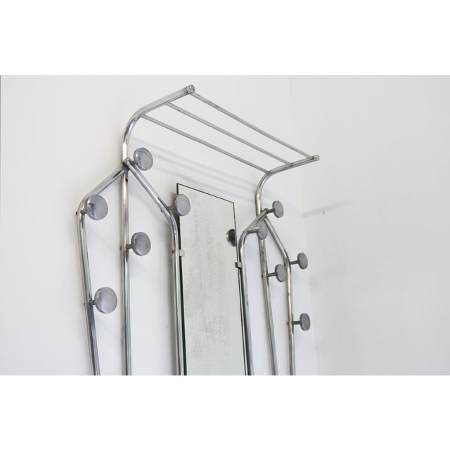 Metal Vintage Art Deco Polished Aluminum Coat Rack, 1920 For Sale - Image 7 of 11