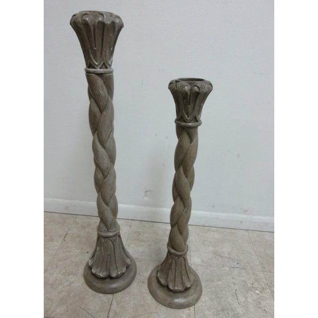 Art Nouveau Pair John Richard Corinthian Greek Columns Candle Stand Stick pedestals For Sale - Image 3 of 10
