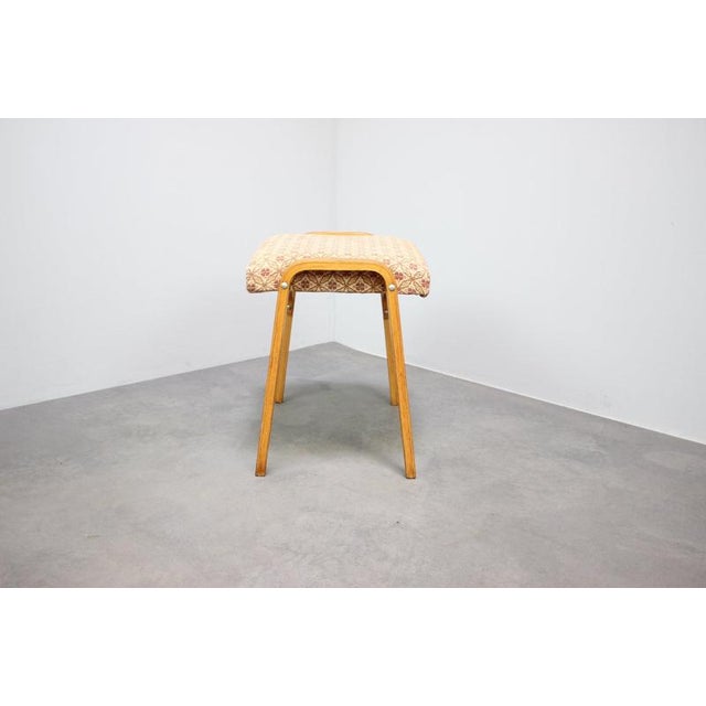 Mid-Century Modern Upholstered Ottoman from Jitona, Czechoslovakia, 1960s For Sale - Image 3 of 8