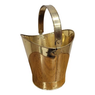 Vintage Large Ice Bucket With Handle Hollywood Regency Made in England For Sale