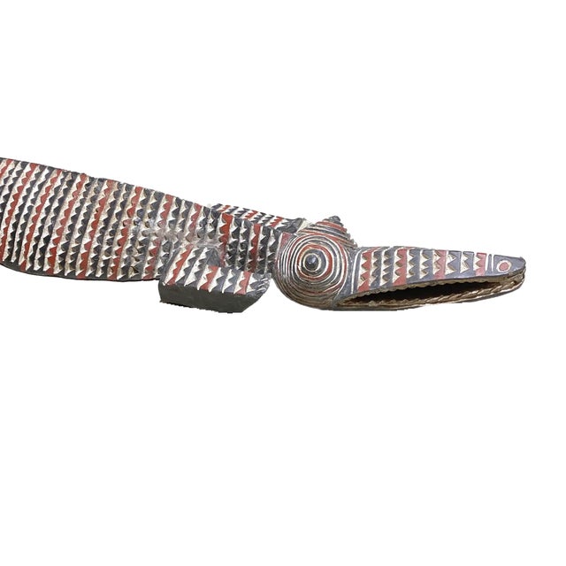 1980s Vintage African Life Size Mask Crocodile Nuna Bobo Burkina Faso 79" W For Sale - Image 5 of 7