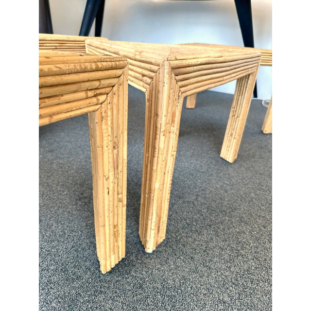 Tan Modular Rattan Tables by Vivai Del Sud. Italy, 1970s For Sale - Image 8 of 11