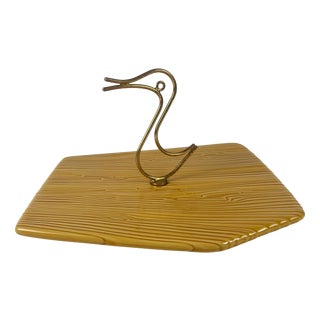 Vintage Cheese Board with Duck Handle from Vallauris, 1950s For Sale