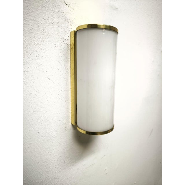 Brass Wall Light with Opal Glass, 1960s For Sale - Image 6 of 9