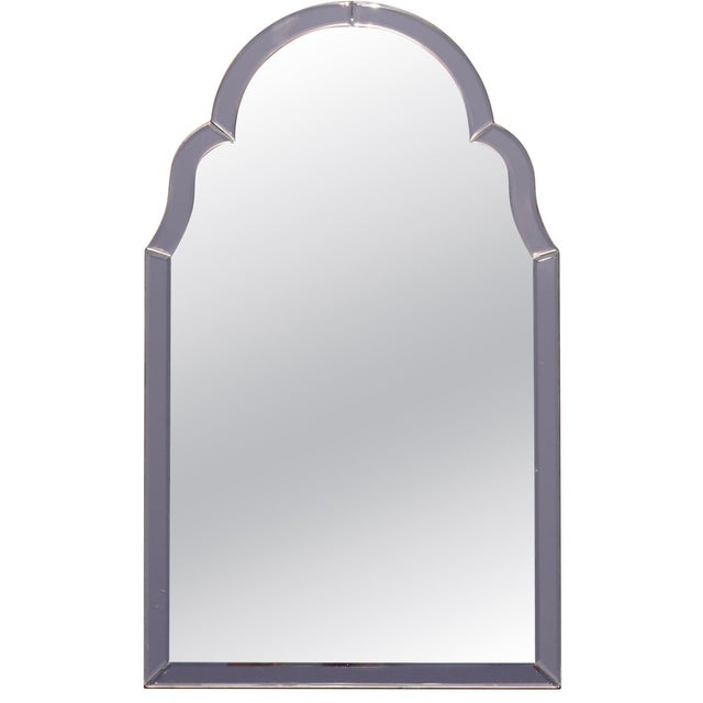 Vintage Venetian Art Deco Style Peach Foxed Bevelled Glass Mirror For Sale - Image 13 of 13