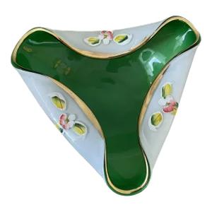 Emerald Green Blown Glass Trinket Dish