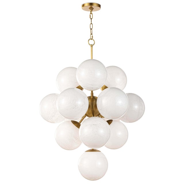 Metal Regina Andrew La Dame Chandelier in Swirl Glass Natural Brass For Sale - Image 7 of 7