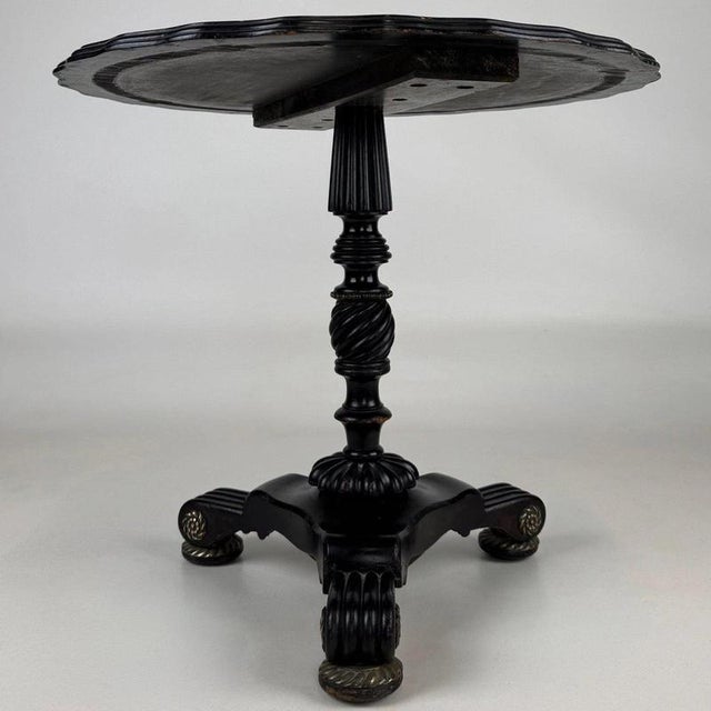 19th Century French Ebonised Side Table with Brass Detailing For Sale - Image 3 of 6