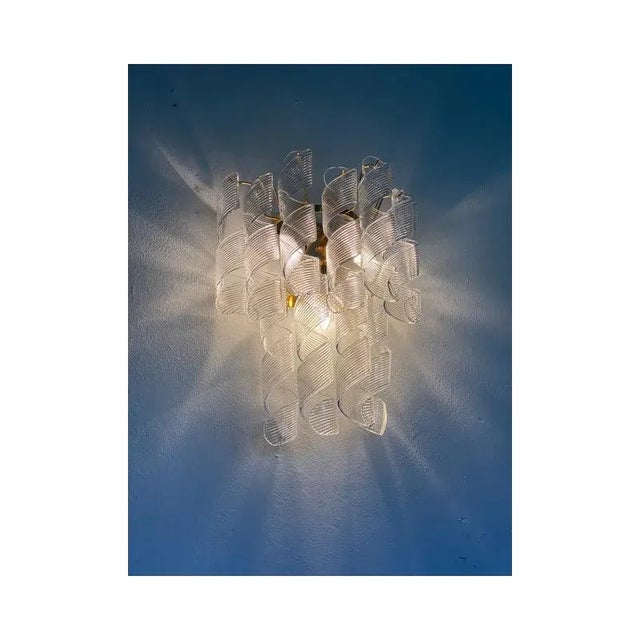 Transparent Ricci Murano Glass Wall Sconces by Simoeng, Set of 2 For Sale - Image 6 of 13