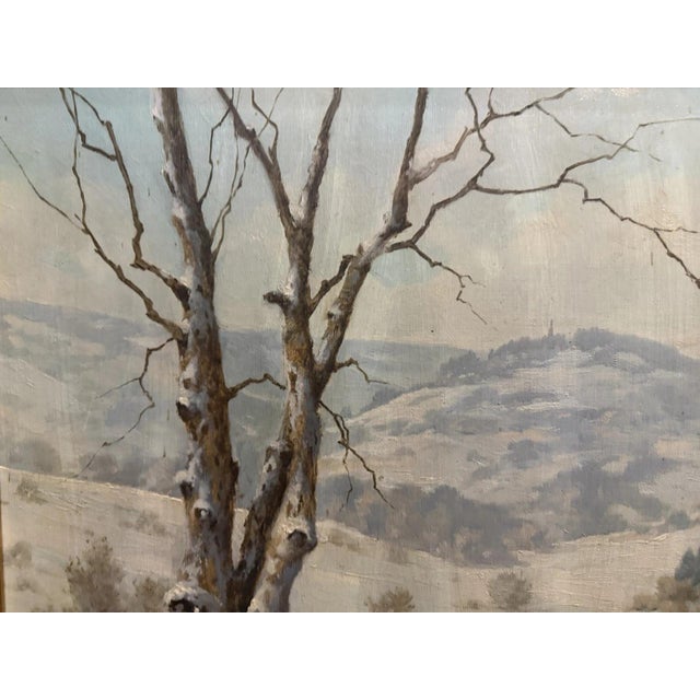 Peter Schneider, Winter Landscape in the Rhön, Oil Painting on Canvas For Sale - Image 7 of 13