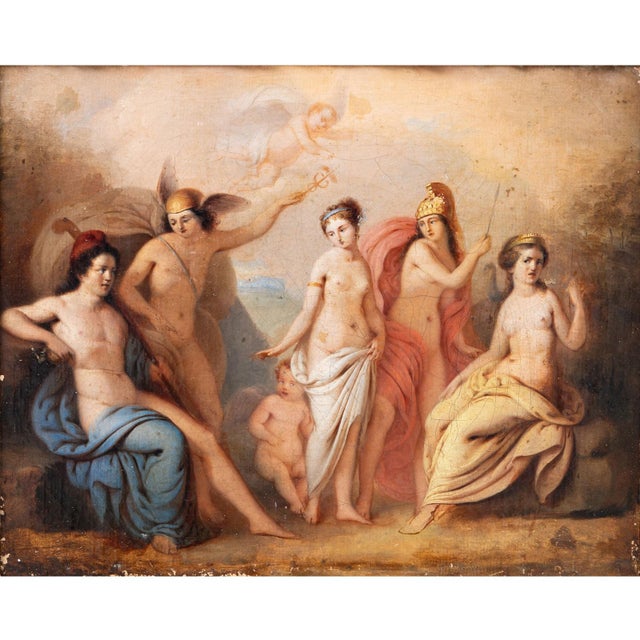 Italian Artist, Judgment of Paris, 19th Century, Oil on Canvas For Sale - Image 9 of 9