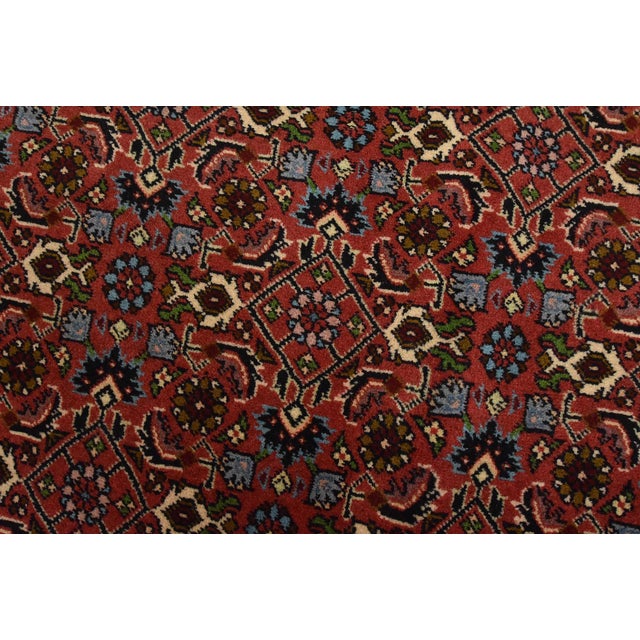Bidjar Rug 8’2” X 8’5” Red Wool Vintage Traditional Hand-Knotted Carpet For Sale - Image 4 of 13