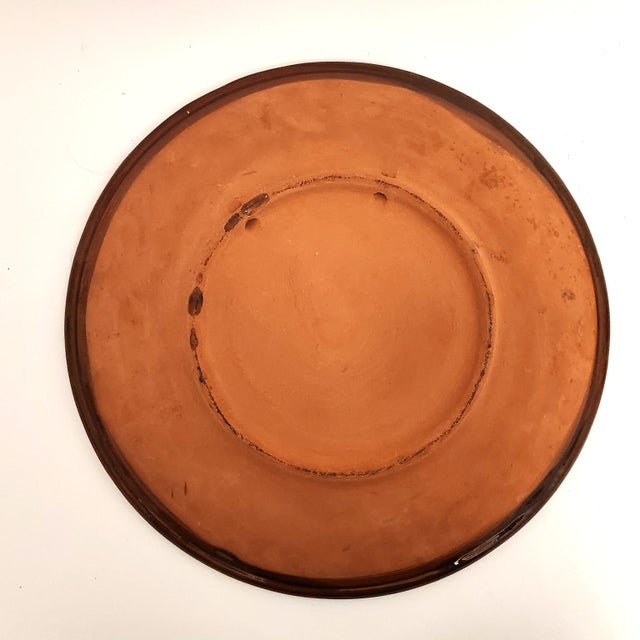 Mid-Century Modern Mid-Century Modern Glazed Ceramic Decorative Plate, 1950s For Sale - Image 3 of 8