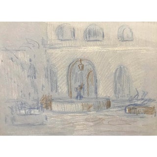 1940s Hildegarde Hamilton New Orleans Courtyard Pastel For Sale
