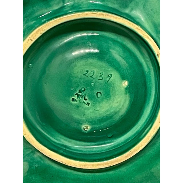 19th Century English Majolica Oyster Plate For Sale - Image 4 of 10