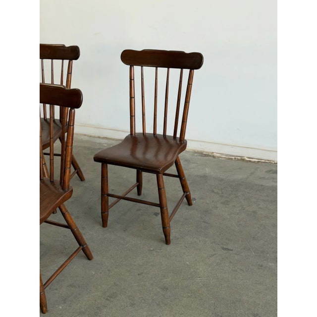 Rustic 1940s Windsor Dining Chairs - Set of Six For Sale - Image 3 of 18
