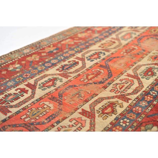 Red Antique Caucasian Runner Rug , 3.9 x 10.9 For Sale - Image 8 of 11