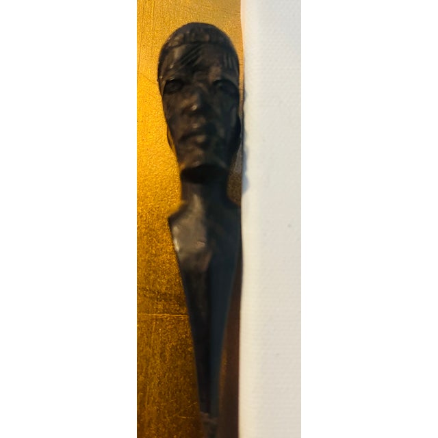 1960s Vintage Letter Opener Book Mark Carved Ebony For Sale - Image 5 of 5