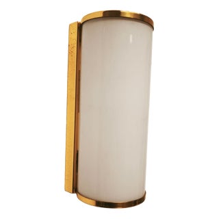 Brass Wall Light with Opal Glass, 1960s For Sale