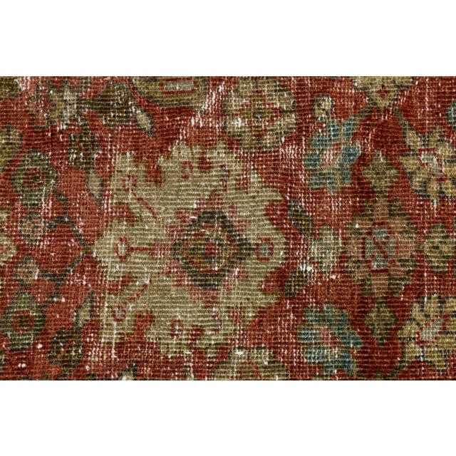 Antique Mahal Wool Rug With Terracotta & Earthy Distressed Patina For Sale - Image 4 of 11