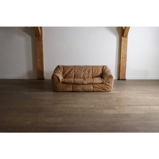 Sloop Sofa in Cognac Leather by Michel Ducaroy for Ligne Roset, 1970s For Sale - Image 9 of 17