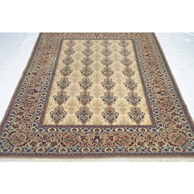Extremely Fine Persian Isfahan Wool and Silk Rug 5'1'' X 7'6'' For Sale - Image 10 of 11