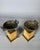 Pair of Charles X period cups in Siena yellow marble. Siena yellow marble base surmounted by antique-style bronze cups...
