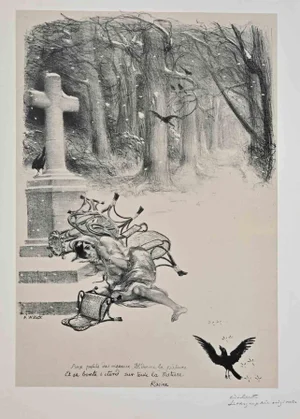 Adolphe Willette, A Little Poor Woman, Original Lithograph, 20th Century
