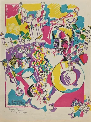 Jean,Pierre Jouffroy, Composition, Lithograph, 1963